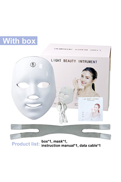 Choice With box 7 Colors Facial LED Mask Photon Therapy Beauty Mask Rejuvenat...