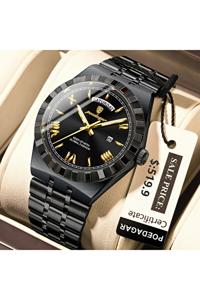 Choice3 675 Black Black Classic Business Watches For Men Week Date Waterproof...