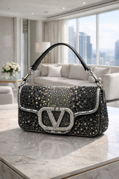 mothers dream LV Patent Leather Crystal Stone Luxury Bag – Diamond Edition