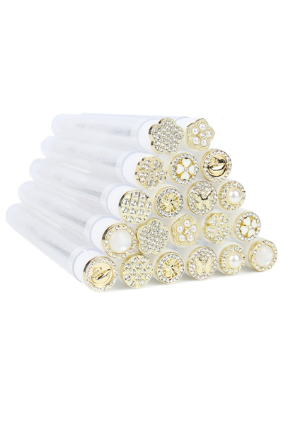 Choice Golden Metal-MIX Mascara Wands Tube 20pcs Reusable Lash Spoolies Pear ...