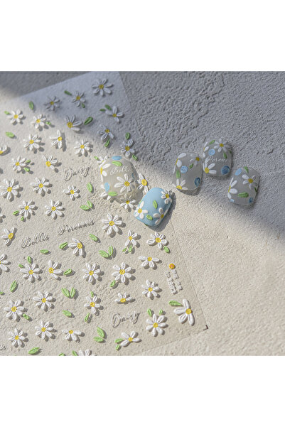 Choice8 ملصق أظافر واحد على شكل زهرة الأقحوان البرية المرصعة بالكريستال، ملصق...