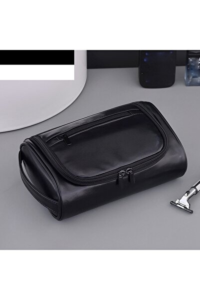 Choice1 black 1pc Large Capacity Business Travel PU Makeup Bag Small Business...