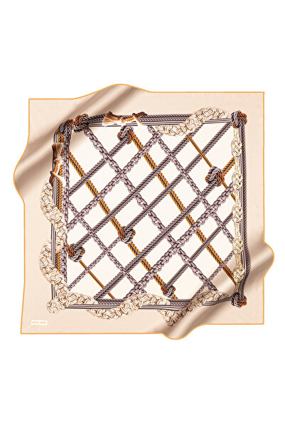 Pierre Cardin Yellow 90X90 Silk Crepe Satin Scarf