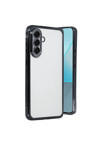 eco port حافظة سامسونج جالاكسي A56 من السيليكون مع عدسة - أسود