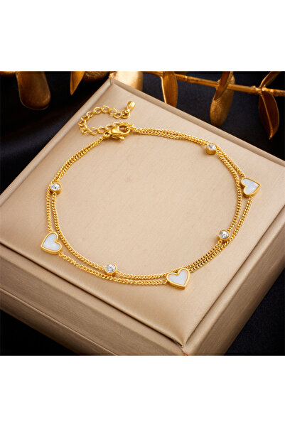 Choice B940 DIEYURO 316L Stainless Steel Heart Love Anklets For Women Girl Ne...