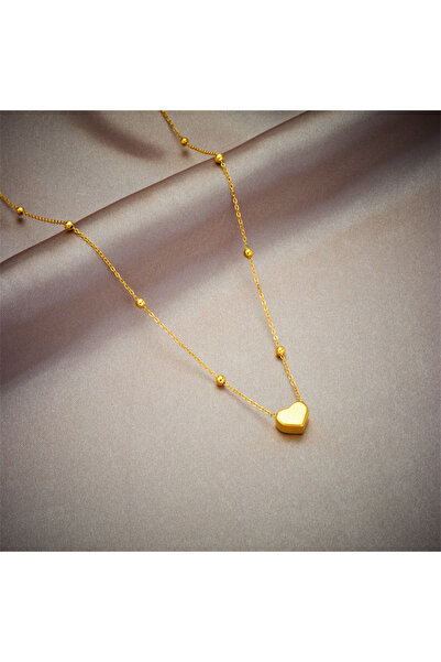 Choice N1098 DIEYURO 316L Stainless Steel Gold Color Heart Love Chain Necklac...