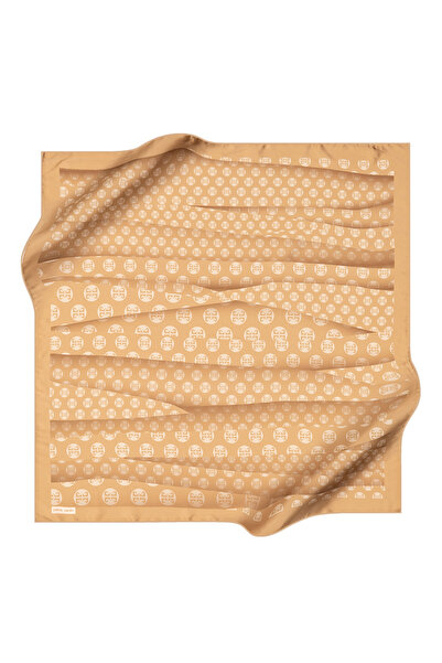 Pierre Cardin Beige 90X90 Silk Crepe Satin Scarf