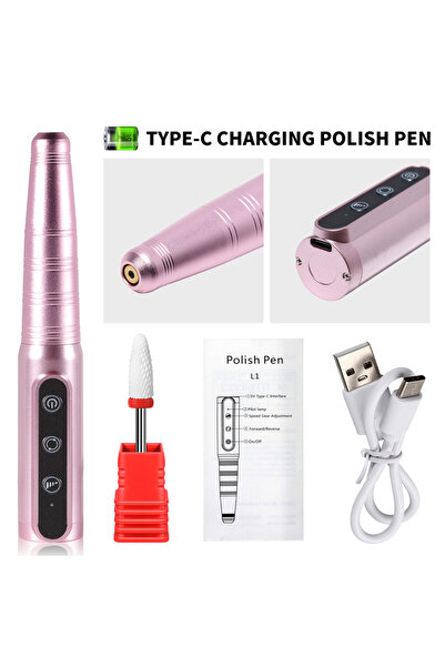 Choice1 جهاز برد أظافر احترافي وردي اللون، مزود بمبرد أظافر USB وقلم تلميع، ق...