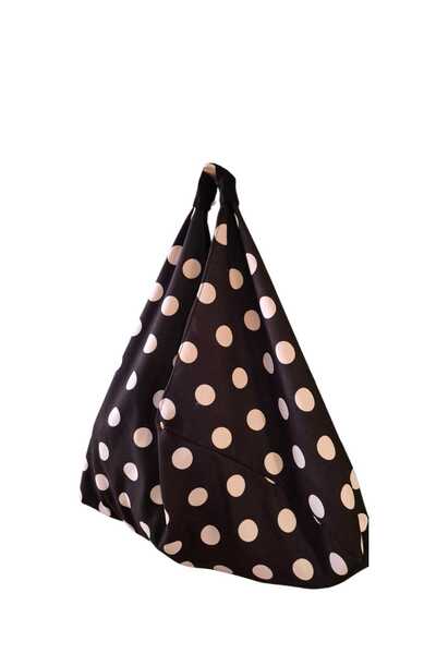 handedizayn Hande Dizayn Valentine's Mother's Day Black and White Polka Dot XXL Size Origami Model Women's Shoulder Bag