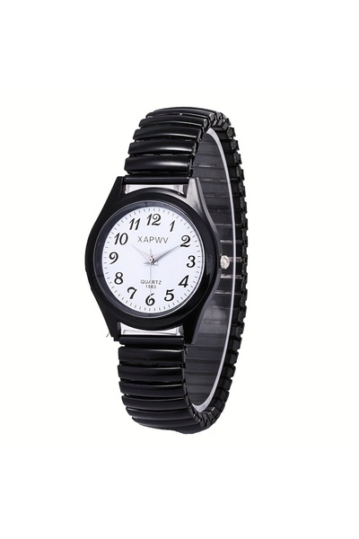 Choice8 ساعة يد أنيقة للرجال، سوداء اللون، بسوار مطاطي، تعمل بالكوارتز، مناسب...