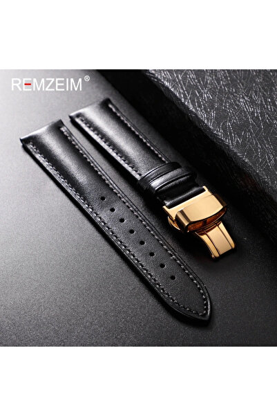 Choice1 20mm Black-Golden Leather Watchband 18mm 20mm 22mm Men's and Women's ...