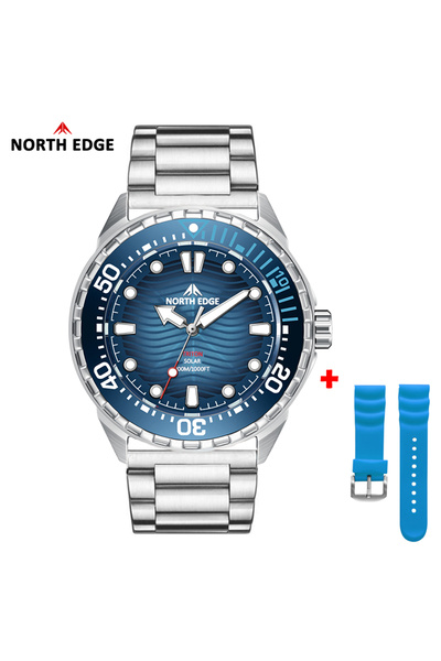 Choice5 ساعة غوص فاخرة تعمل بالطاقة الشمسية من الفولاذ المقاوم للصدأ، طراز تر...