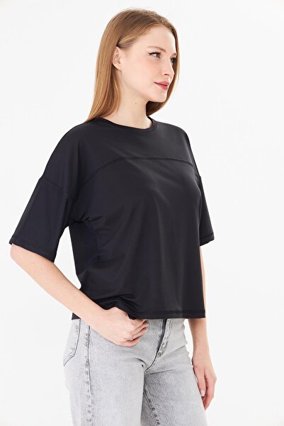 Sortie Γυναικείο άνετο μπλουζάκι με επένδυση στο στήθος, βασικό, μαύρο