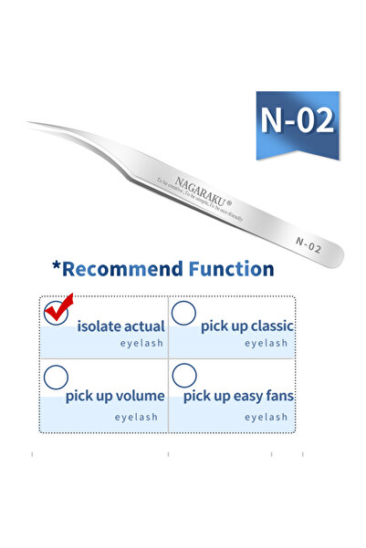 Choice ملقط تمديد الرموش N-02 NAGARAKU، مشبك رموش ثلاثي الأبعاد دقيق من الفول...