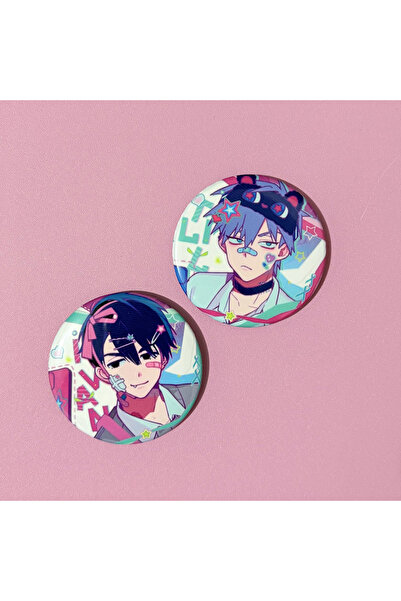 Choice 2pcs 2 PCS/set Anime Alien Stage Brohes Tinplate TILL IVAN Badges Cart...