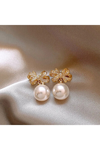 Choice as picture Fashionable S925 Silver Needle Bow Imitation Pearl Earrings...
