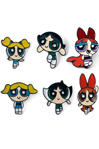 Choice 6pcs Funny Cartoon Powerpuff Girls Enamel Pins for Backpack Broh Acces...