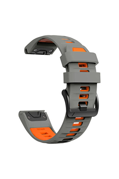 Choice56 قطعة واحدة من سوار سيليكون رياضي QuickFit مقاس 26 مم باللون الرمادي ...