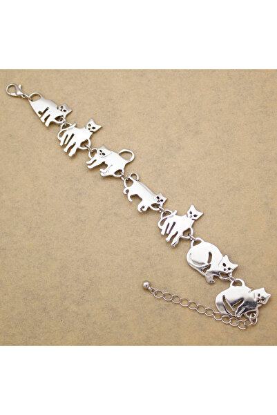 Choice1 Silver Cute Cat Animal Pendant Charm Bracelets for Women Men Chain Li...