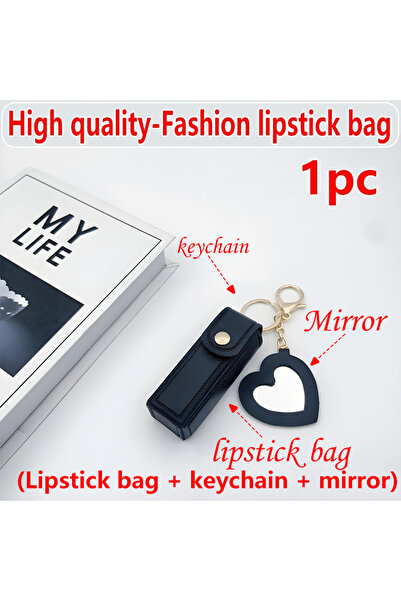 Choice4 Black Various colors available, heart-shaped mirror portable mini lip...
