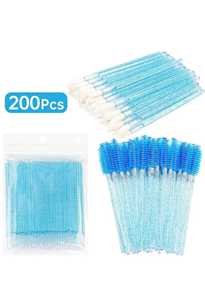 Choice5 C638-blue 200pcs 200pcs Disposable Brushes Set Mascara Wands Lip Brus...