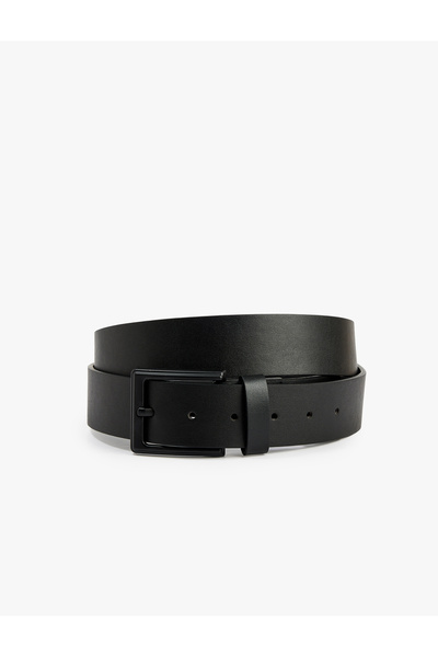 Koton Square Buckle Faux Leather Belt