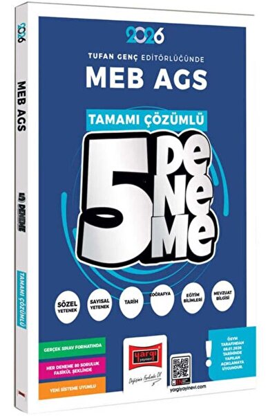 Yargı Yayınları 2026 MEB AGS Tüm Dersler Tamamı Çözümlü 5 Deneme Sınavı