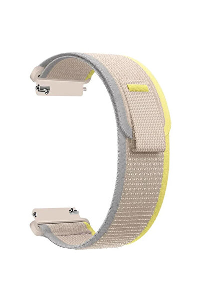 Choice11 حزام ساعة 20 مم - بيج مصفر، متوفر بمقاسات 20 مم و22 مم، مناسب لساعات...