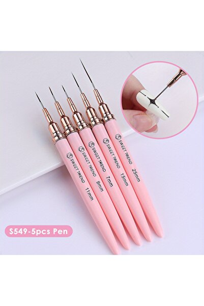 Choice S549 مجموعة من 5 أقلام تحديد دقيقة، أدوات فن الأظافر ، مخطط قماش منقش ...