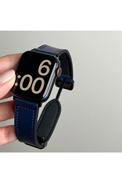 Choice4 38 40 41 42(S11-S10) Blue Leather+Silicone Strap For Watch Band Ultra...