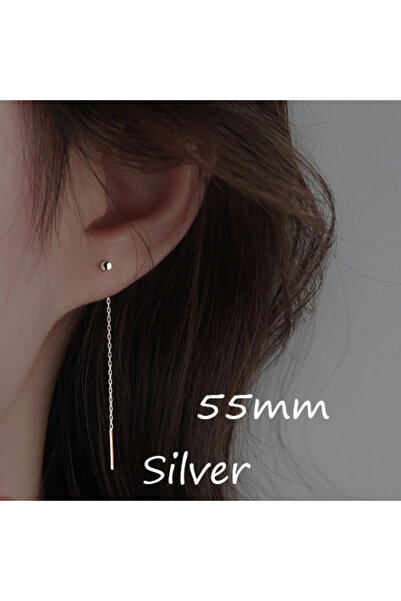 Choice1 silver 55mm Stainless Steel Dangle Earring Geometric Ball Long Tassel...