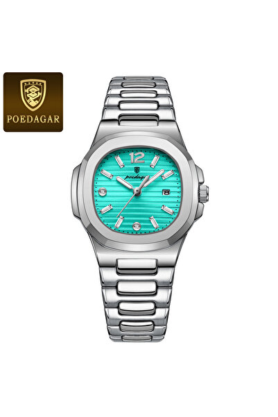 Choice 708Silver MintBlue Top Fashion Square Wristwatch For Woman Luminous Wa...