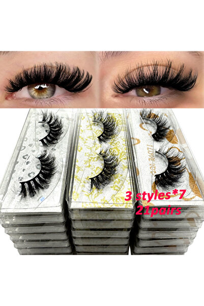 choice2 21 زوجًا - SL2، 21 زوجًا من رموش المنك ثلاثية الأبعاد بالجملة، رموش ط...