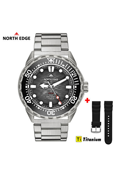 Choice1 ساعة غوص فاخرة تعمل بالطاقة الشمسية من التيتانيوم الأسود من نورث إيدج...