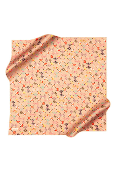 Pierre Cardin Orange 90X90 Silk Crepe Satin Scarf