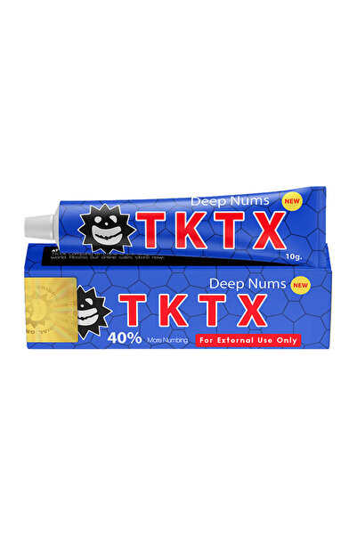 TKTX Anesthetic Cream, TKTX, Blue, Tattoo Numbing, 8% Lidocaine, 10 g