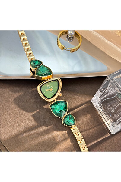 Choice6 لا يوجد لون أخضر، تصميم جديد غير منتظم، ساعة مرصعة بألماس كبير، ساعة ...