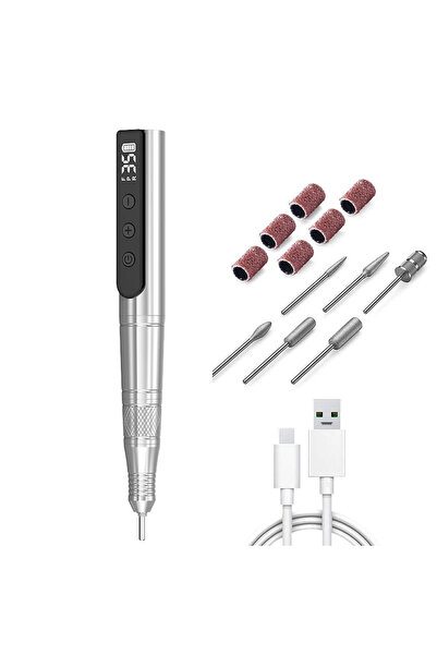 Choice1 جهاز برد أظافر لاسلكي فضي احترافي قابل لإعادة الشحن بسرعة 35000 دورة ...