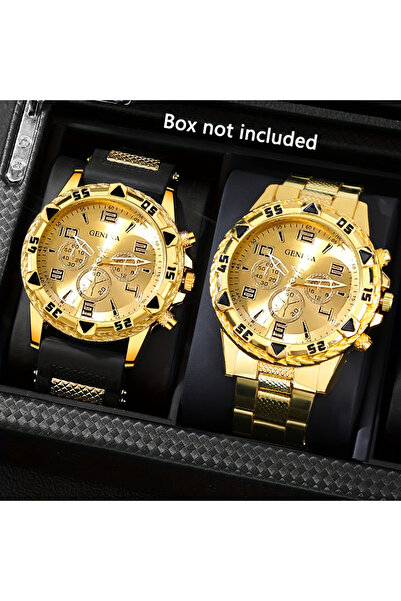 Choice B Set Without Box 2pcs Men's Quartz Watch Set Fashion Men Business Wat...