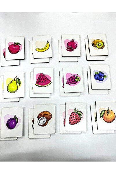 heptex Wooden Fruit Matching Cards – Educational and Fun Learning Set