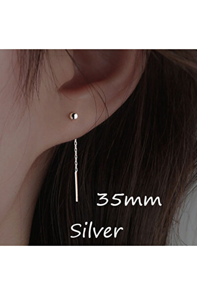 Choice4 silver 35mm Stainless Steel Dangle Earring Geometric Ball Long Tassel...