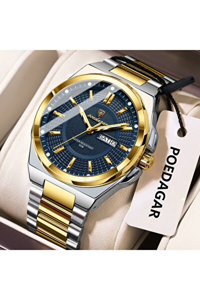 Choice7 896 Gold Blue Fashion Classic Men Wristwatches Stainless Steel Waterp...