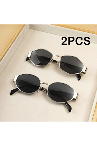 choice2 نظارات شمسية C4 قطعتان بتصميم بانك عتيق، إطار معدني دائري، نظارات شمس...