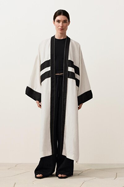 Oysho 100% linen contrast Kaftan