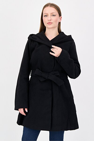 Jessica Simpson Women Solid Trench Coat, Black