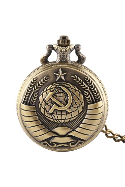 Choice 1pc bronze Vintage Emblem Soviet Badges Hammer Sickle Pket Watch Retro...