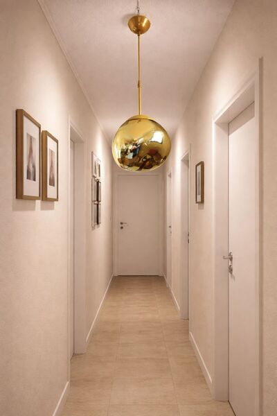 Ömür Avize Tomris gold yamuk sarkıt avize