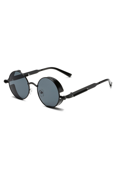 Choice5 as picture shows black-black KAMMPT Round Punk Sunglasses Men Fashion...