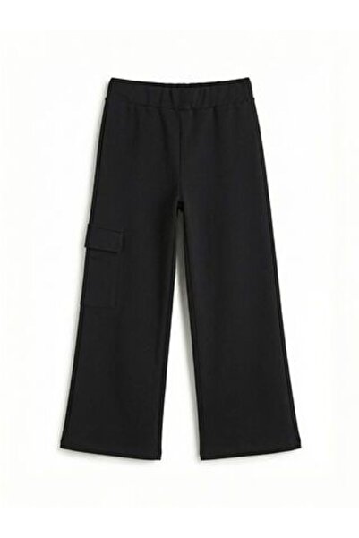 LC Waikiki Wide Leg Girls' Sweatpants with Cargo Pockets