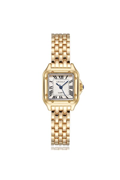 Choice6 A Gold White Luxury Rhinestone Women Watches Fashion Square Quartz Wr...